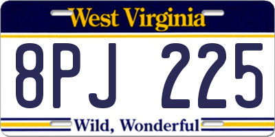 WV license plate 8PJ225