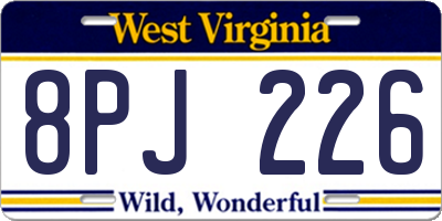WV license plate 8PJ226