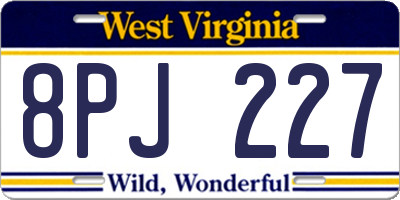 WV license plate 8PJ227