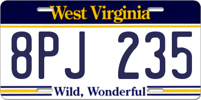 WV license plate 8PJ235