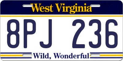 WV license plate 8PJ236