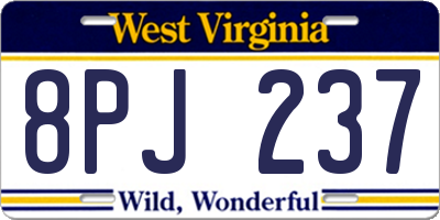 WV license plate 8PJ237