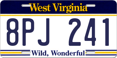 WV license plate 8PJ241