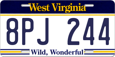 WV license plate 8PJ244