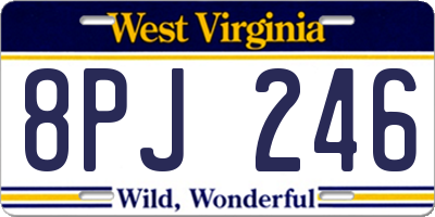 WV license plate 8PJ246