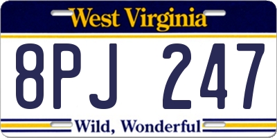 WV license plate 8PJ247