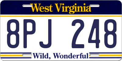 WV license plate 8PJ248