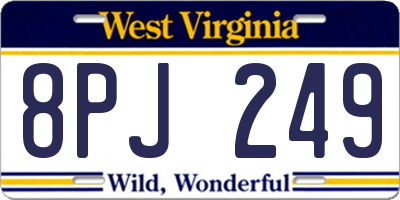 WV license plate 8PJ249