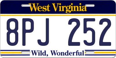 WV license plate 8PJ252