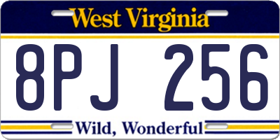 WV license plate 8PJ256