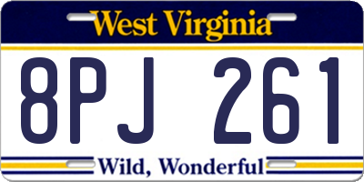 WV license plate 8PJ261
