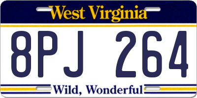 WV license plate 8PJ264