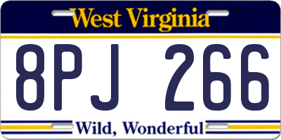 WV license plate 8PJ266