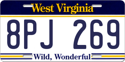 WV license plate 8PJ269