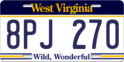WV license plate 8PJ270