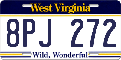 WV license plate 8PJ272