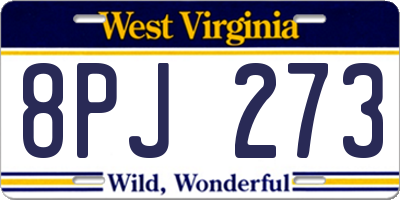 WV license plate 8PJ273
