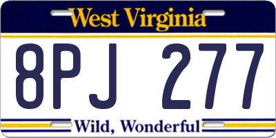 WV license plate 8PJ277