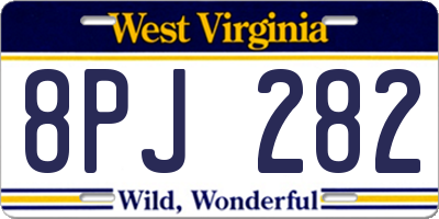 WV license plate 8PJ282