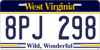 WV license plate 8PJ298