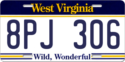 WV license plate 8PJ306