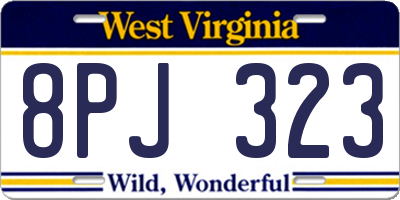 WV license plate 8PJ323