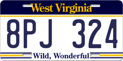 WV license plate 8PJ324