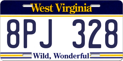 WV license plate 8PJ328