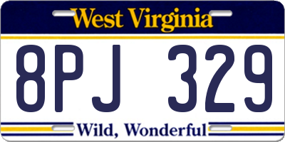 WV license plate 8PJ329
