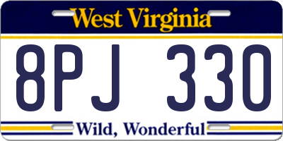WV license plate 8PJ330