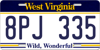 WV license plate 8PJ335