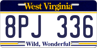WV license plate 8PJ336