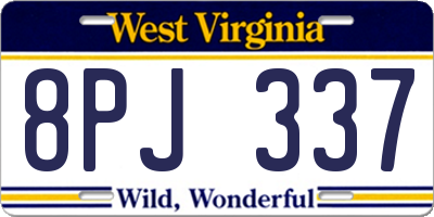 WV license plate 8PJ337