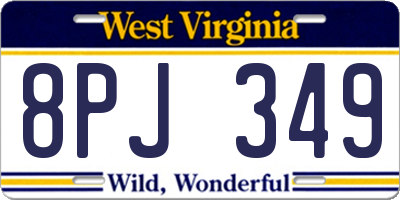 WV license plate 8PJ349