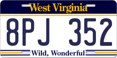 WV license plate 8PJ352