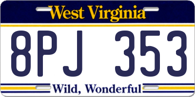 WV license plate 8PJ353