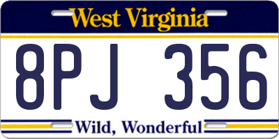 WV license plate 8PJ356