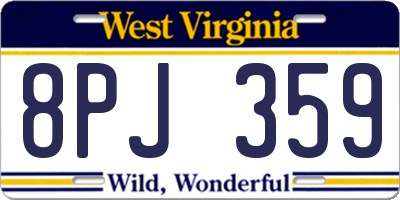 WV license plate 8PJ359