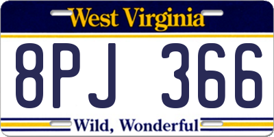 WV license plate 8PJ366