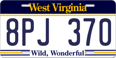 WV license plate 8PJ370