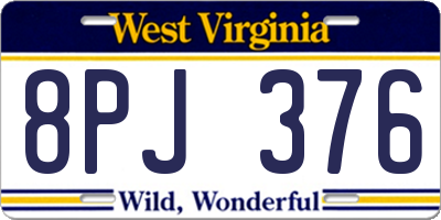 WV license plate 8PJ376