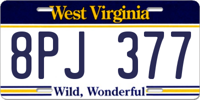 WV license plate 8PJ377