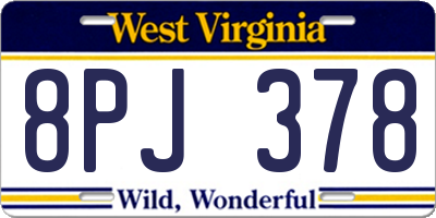 WV license plate 8PJ378