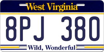 WV license plate 8PJ380