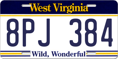 WV license plate 8PJ384