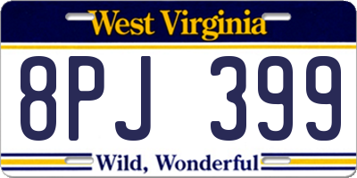 WV license plate 8PJ399