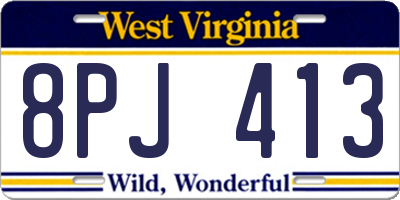 WV license plate 8PJ413