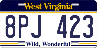 WV license plate 8PJ423