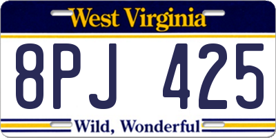 WV license plate 8PJ425