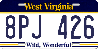 WV license plate 8PJ426